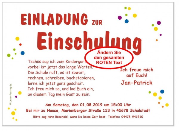 Lustige Und Witzige Einladungen Zur Einschulung Unser Festtag