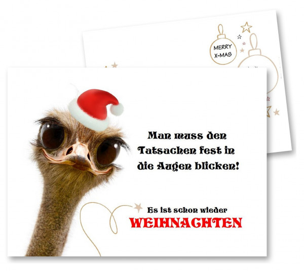 Lustiger Vogel Strauß Dankeskarte Mitarbeiter